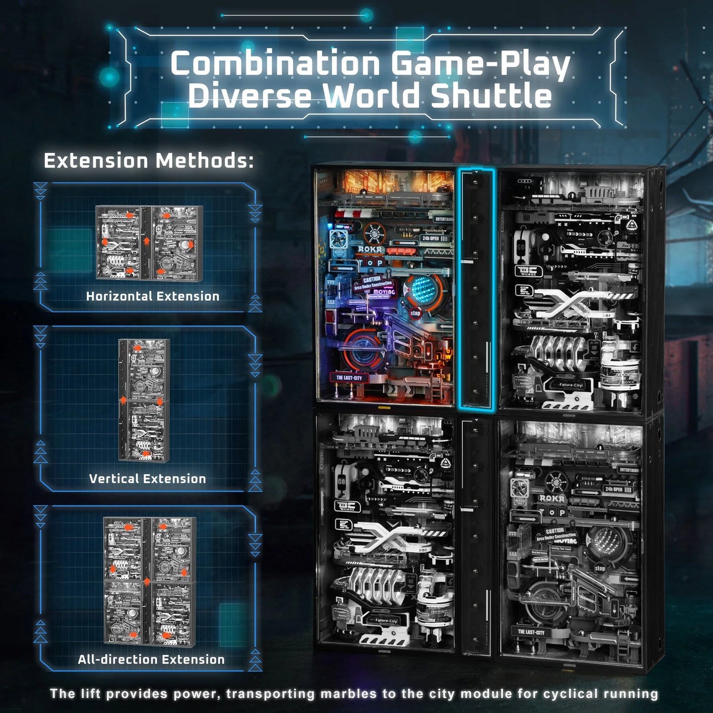 Cyberpunk Marble Run Puzzle